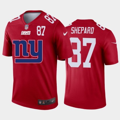 New York Giants #87 Sterling Shepard Red Men's Nike Big Team Logo Player Vapor Limited NFL Jersey Men's